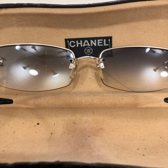 Chanel Gradient Lenses Vintage Rimless Sunglasses